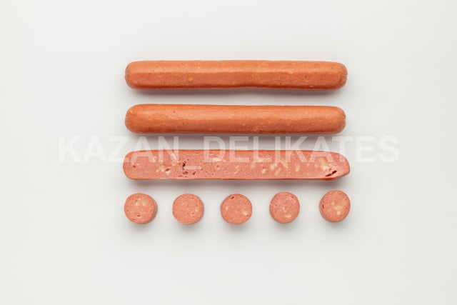Cheese Sausages (130g × 5 pcs). Hot Dog Grill Sausages with Cheese (130 g × 5 pcs) | Hot Dog